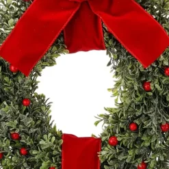 Wreaths-Kirkland's Home Berries And Boxwood Double Wreath Green/Red