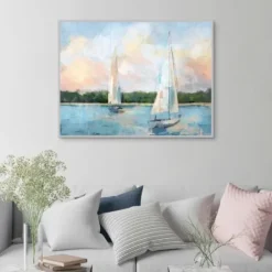 Framed Art-Kirkland's Home Best Day Ever Framed Canvas Art Print Blue/Multi
