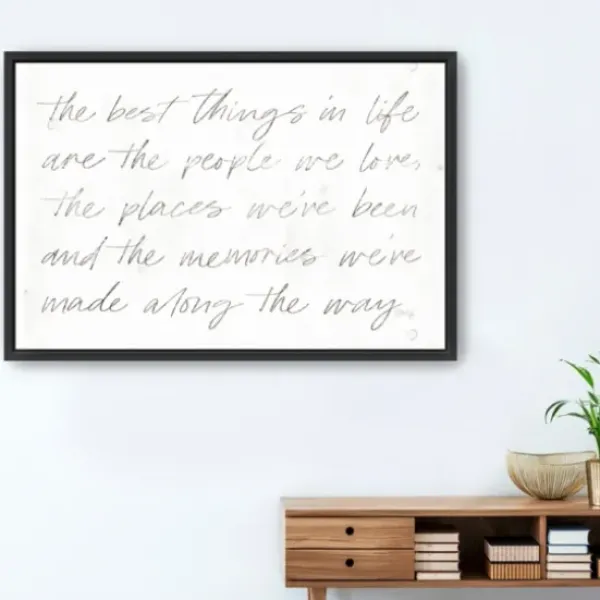 Wall Quotes & Signs-Kirkland's Home Best Things Framed Canvas Art Print, 38X26 In. White/Black