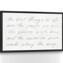 Wall Quotes & Signs-Kirkland's Home Best Things Framed Canvas Art Print, 38X26 In. White/Black