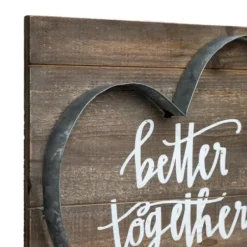 Wall Quotes & Signs-Kirkland's Home Better Together Metal And Wood Plank Wall Plaque Brown/Silver
