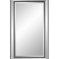 Decorative Mirrors-Kirkland's Home Beveled Rectangular Wall Mirror Black