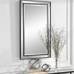 Decorative Mirrors-Kirkland's Home Beveled Rectangular Wall Mirror Black