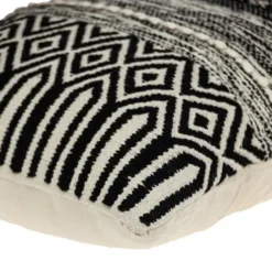 Pillows-Kirkland's Home Bianca Boho Textural Throw Pillow Black/White