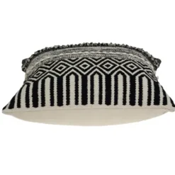 Pillows-Kirkland's Home Bianca Boho Textural Throw Pillow Black/White
