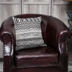Pillows-Kirkland's Home Bianca Boho Textural Throw Pillow Black/White