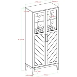 Cabinets & Sideboards-Kirkland's Home Birch Chevron Wooden Storage Cabinet Tan