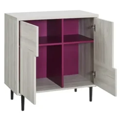 Cabinets & Sideboards-Kirkland's Home Birch Color Pop Geometric Cabinet Tan