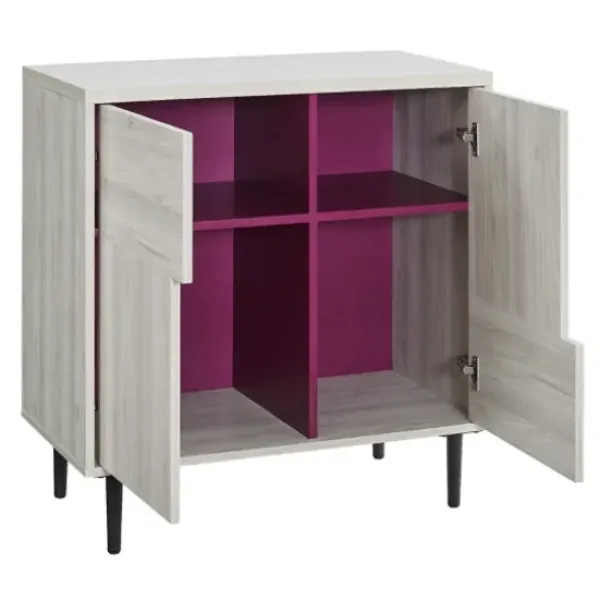 Cabinets & Sideboards-Kirkland's Home Birch Color Pop Geometric Cabinet Tan