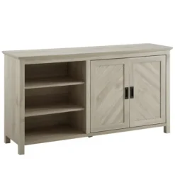 Cabinets & Sideboards-Kirkland's Home Birch 2-Door Chevron Cabinet Tan