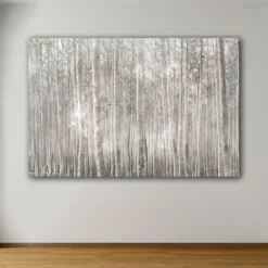 Canvas Art-Kirkland's Home Birch Trees Canvas Art Print Gray