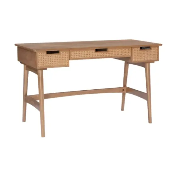 Office Furniture-Kirkland's Home Birch Wood And Rattan Desk
