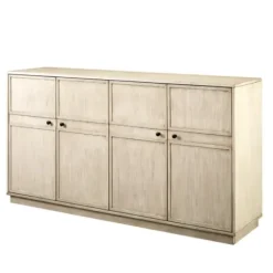 Cabinets & Sideboards-Kirkland's Home Birch Wood 4-Door Sideboard Ivory