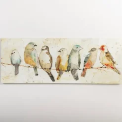 Canvas Art-Kirkland's Home Birds On Wire Canvas Art Print Tan/Multi