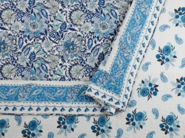 Quilts-Kirkland's Home Bisou Floral Full/Queen 3-Pc. Quilt Set Blue