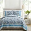 Quilts-Kirkland's Home Bisou Floral King 3-Pc. Quilt Set Blue