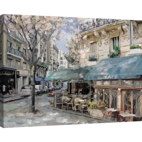 Canvas Art-Kirkland's Home Bistro De Paris I Canvas Art Print Blue/Ivory
