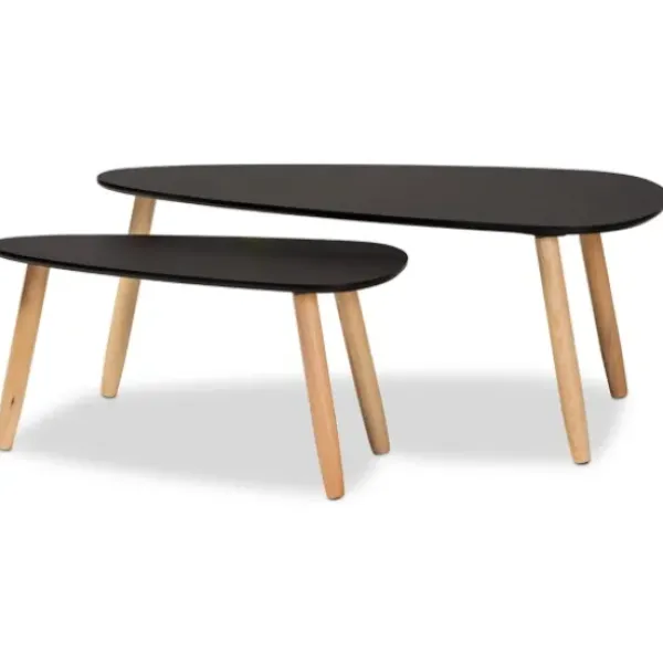 Coffee Tables-Kirkland's Home Black And Brown Wood Coffee Tables, Set Of 2 Black/Brown