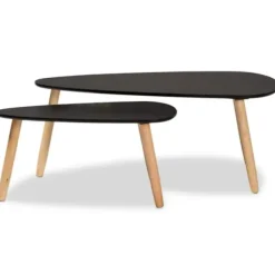 Coffee Tables-Kirkland's Home Black And Brown Wood Coffee Tables, Set Of 2 Black/Brown