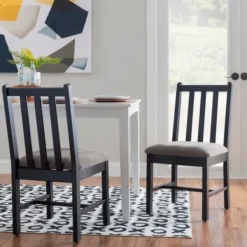 Dining Chairs-Kirkland's Home Black And Classic Dining Chairs, Set Of 2 Gray