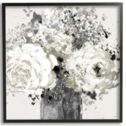 Canvas Art-Kirkland's Home Black And Cream Abstract Floral Canvas Art Print Black/Ivory