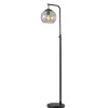 Floor Lamps-Kirkland's Home Black And Glass Globe Shade Floor Lamp Clear