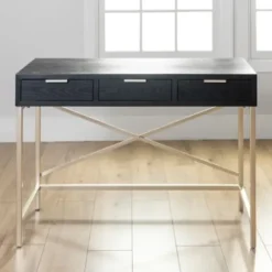 Office Furniture-Kirkland's Home Black And Gold Blake Desk