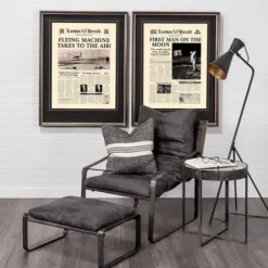 Floor Lamps-Kirkland's Home Black And Gold Lined Metal Tripod Floor Lamp Black/Gold