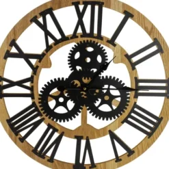 Clocks-Kirkland's Home Black And Gold Roman Numeral Wall Clock