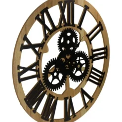 Clocks-Kirkland's Home Black And Gold Roman Numeral Wall Clock