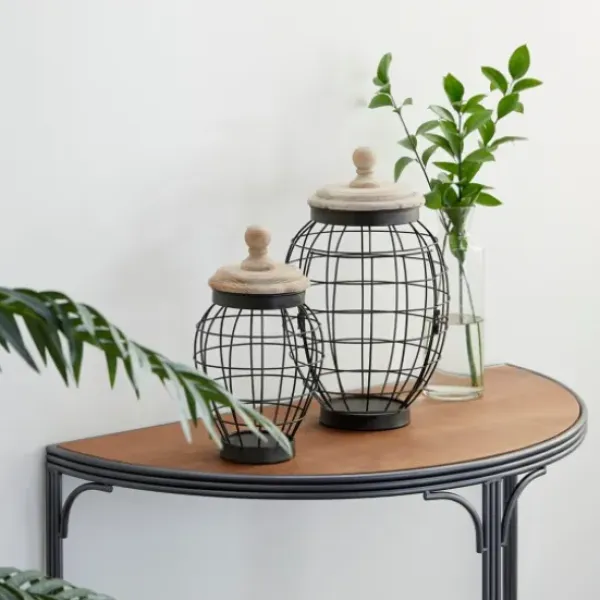 Decorative Trays-Kirkland's Home Black And Ivory Mosaic Capiz Shell Tray Black/Ivory