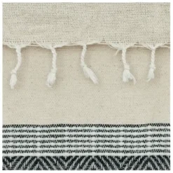 Blankets & Throws-Kirkland's Home Black And Natural Colorblock Chevron Throw Black/Tan