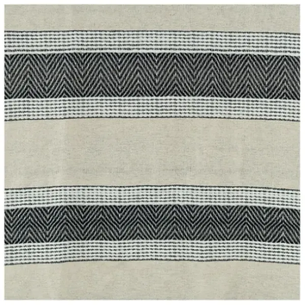 Blankets & Throws-Kirkland's Home Black And Natural Colorblock Chevron Throw Black/Tan
