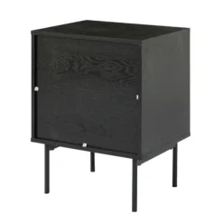 Nightstands-Kirkland's Home Black And Natural Wood 2-Drawer Nightstand