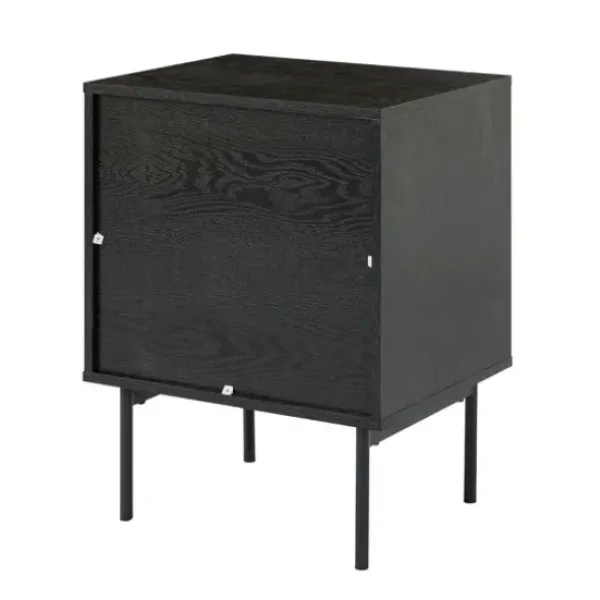 Nightstands-Kirkland's Home Black And Natural Wood 2-Drawer Nightstand
