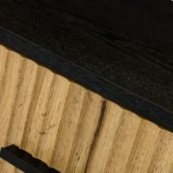 Nightstands-Kirkland's Home Black And Natural Wood 2-Drawer Nightstand