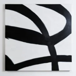 Canvas Art-Kirkland's Home Black And White Abstract Canvas Wall Art White/Black