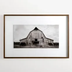 Framed Art-Kirkland's Home Black And White Barn Photography Framed Print Black/White