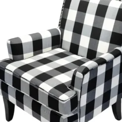 Accent Chairs-Kirkland's Home Black And White Buffalo Check Armchair Black/White