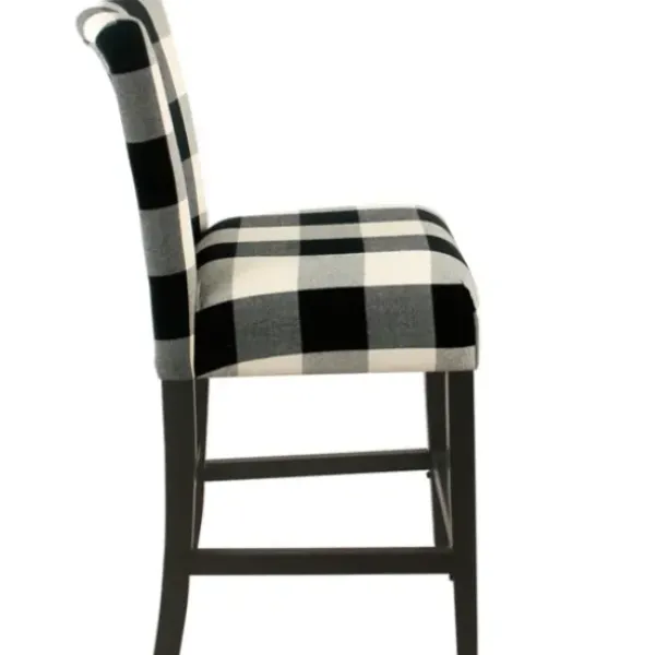Bar Stools & Counter Height Stools-Kirkland's Home Black And White Buffalo Check Counter Stool Black/White
