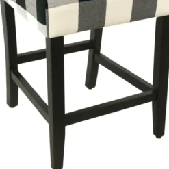Bar Stools & Counter Height Stools-Kirkland's Home Black And White Buffalo Check Counter Stool Black/White