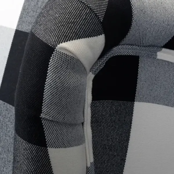Accent Chairs-Kirkland's Home Black And White Buffalo Check Wingback Recliner Black/White