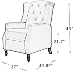 Accent Chairs-Kirkland's Home Black And White Buffalo Check Wingback Recliner Black/White