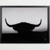 Framed Art-Kirkland's Home Black And White Bull Silhouette Framed Art Print Black/White