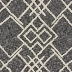 Blankets & Throws-Kirkland's Home Black And White Cotton Geometric Tufted Throw Black/White