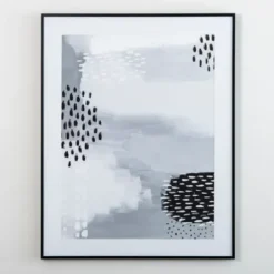 Framed Art-Kirkland's Home Black And White Dot Ii Framed Art Print Black/White