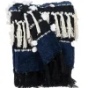 Blankets & Throws-Kirkland's Home Black And White Eclectic Woven Throw With Tassels Black/White