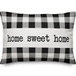 Pillows-Kirkland's Home Black And White Home Sweet Home Pillow Black/White