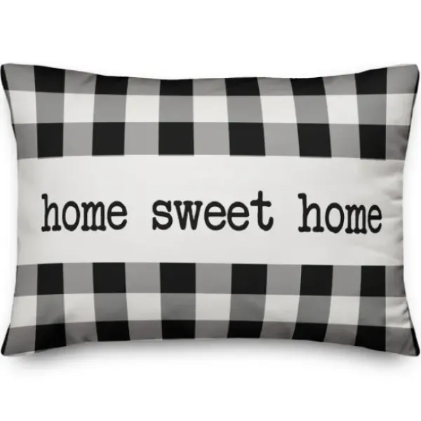 Pillows-Kirkland's Home Black And White Home Sweet Home Pillow Black/White