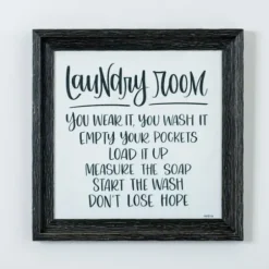 Wall Quotes & Signs-Kirkland's Home Black And White Laundry Rules Wall Plaque Black/White